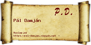 Pál Damján névjegykártya